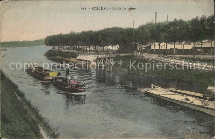 Clichy Bords de Seine Schlepper Kahn