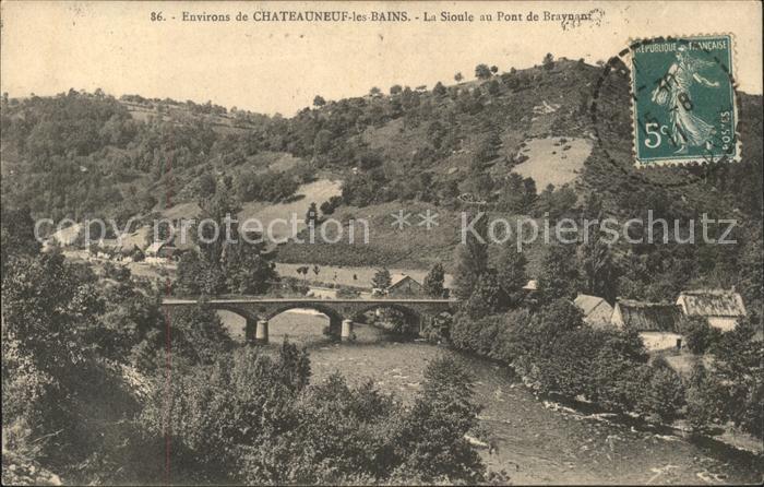 Chateauneuf-les-Bains La Sioule au Pont de Braynant Stempel a