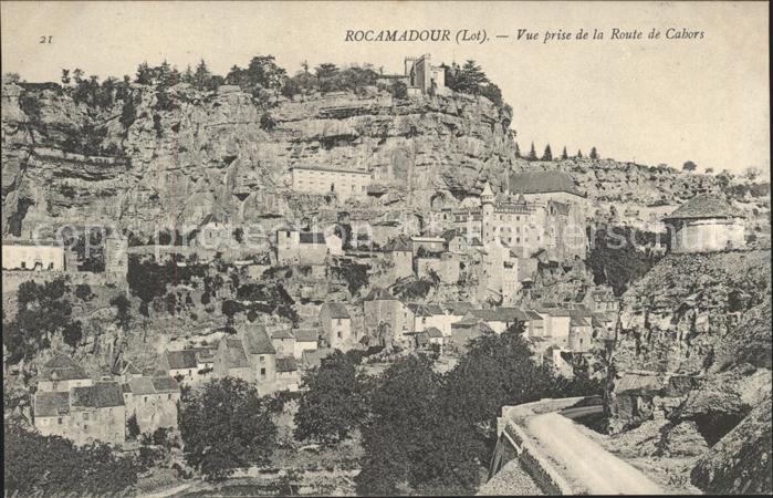 Rocamadour Vue prise de la Route de Cabors