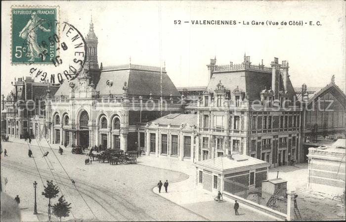 Valenciennes La Gare Stempel auf AK