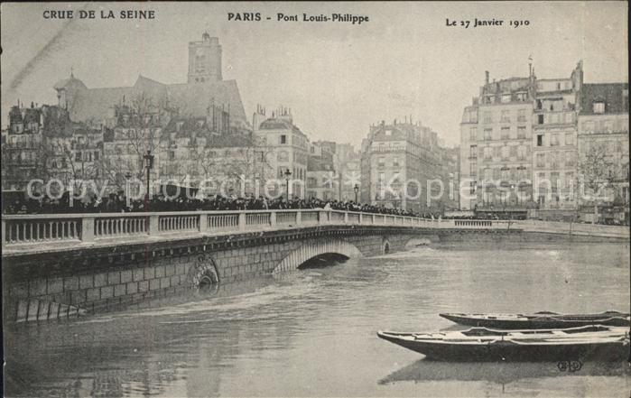 Paris Crue de la Seine Pont Louis Philippe Ja