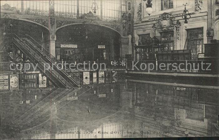 Paris Inondations de 1910 Gare d_Orleans du Q