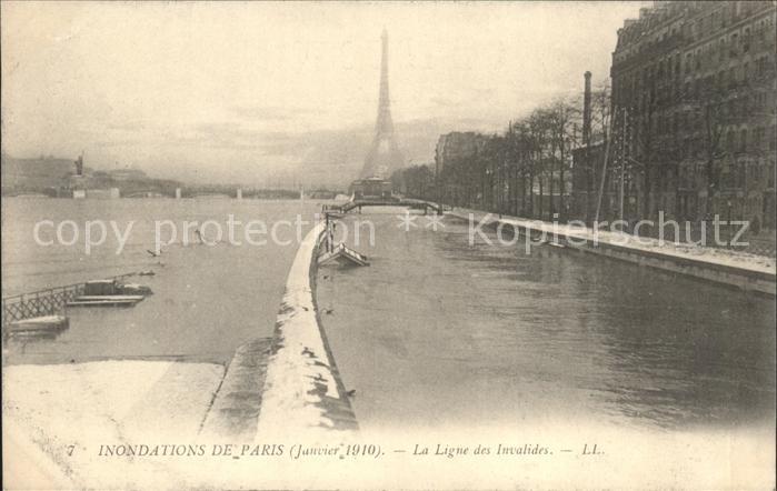 Paris Inondations de 1910 La Ligne des Invali