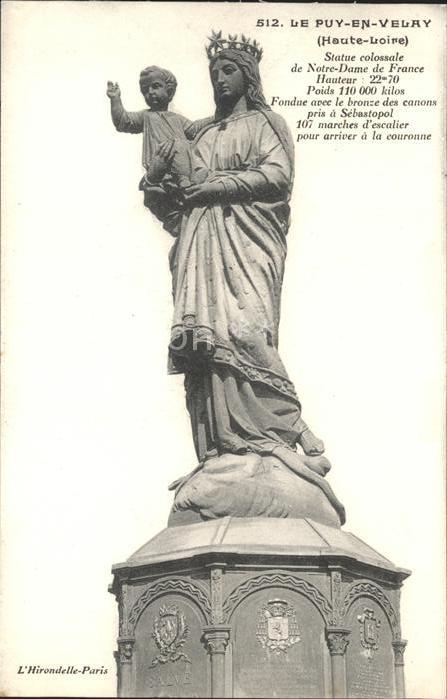 Le Puy-en-Velay Statue colossale de Notre Dame de Franc