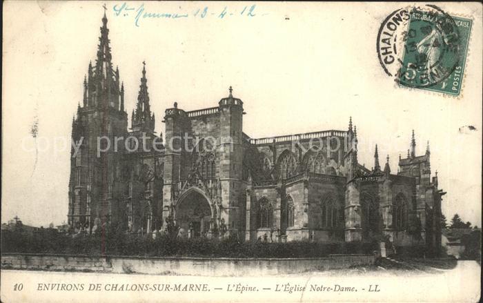 L Epine Marne Eglise Notre Dame Stempel auf AK