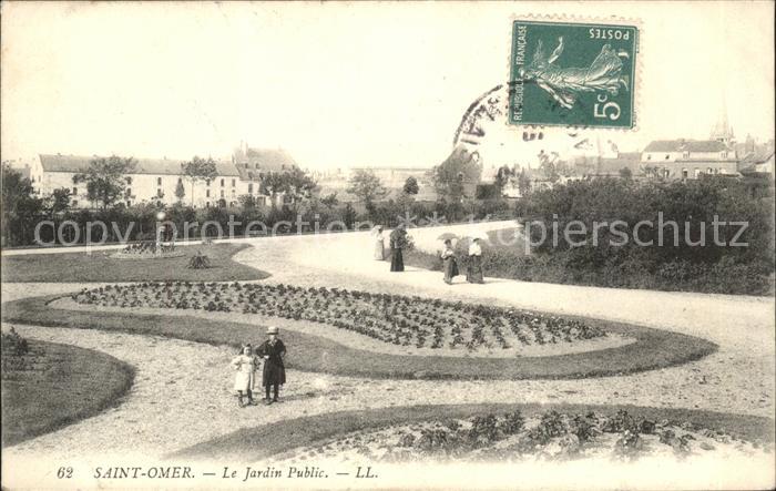 Saint-Omer Pas-de-Calais Le Jardin Public Stempel auf AK