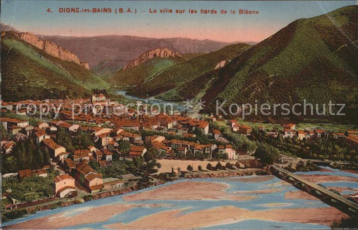 Digne-les-Bains La ville sur les bords de la Bleone Pon