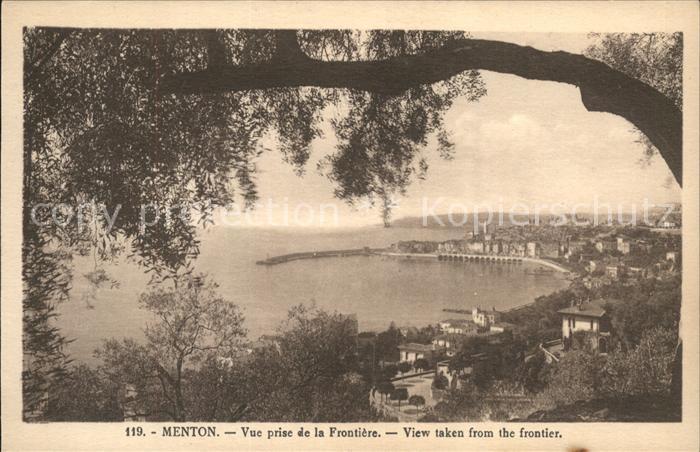 Menton Alpes Maritimes Vue prise de la Frontiere