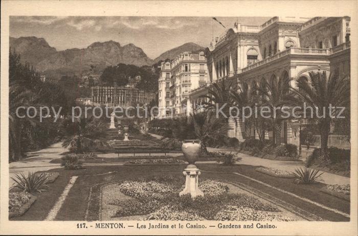 Menton Alpes Maritimes Les Jardins et le Casino