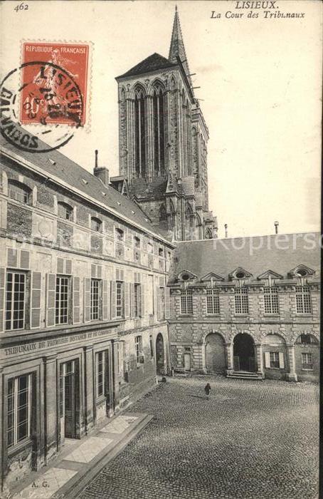 Lisieux La Cour des Tribunaux Stempel auf AK