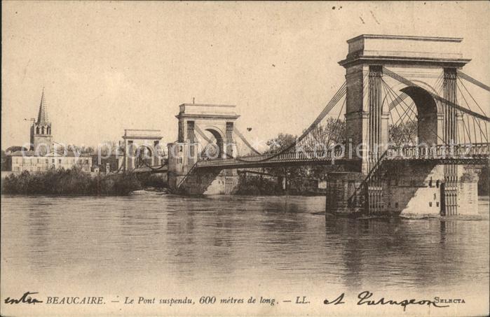 Beaucaire Gard Pont suspendu Hängebrücke