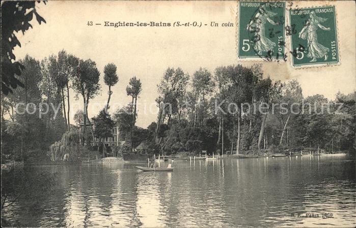 Enghien-les-Bains Un coin au Lac Stempel auf AK