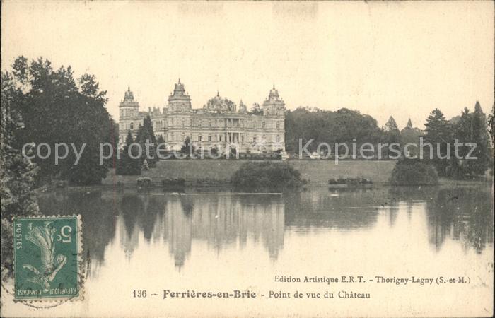 Ferrieres-en-Brie Point de vue du Chateau Stempel auf AK