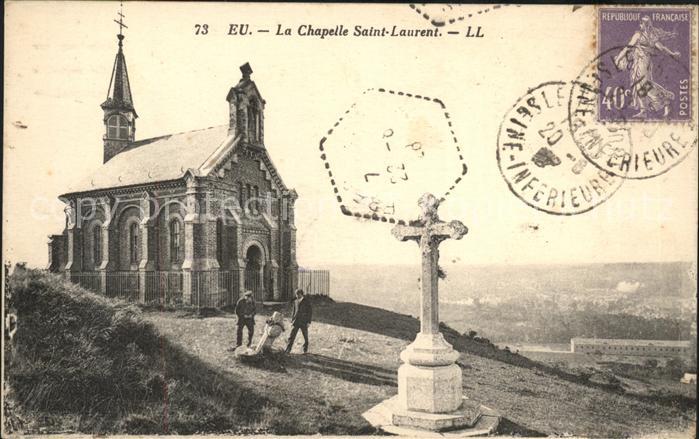 Eu 76 Chapelle Saint Laurent Stempel auf AK