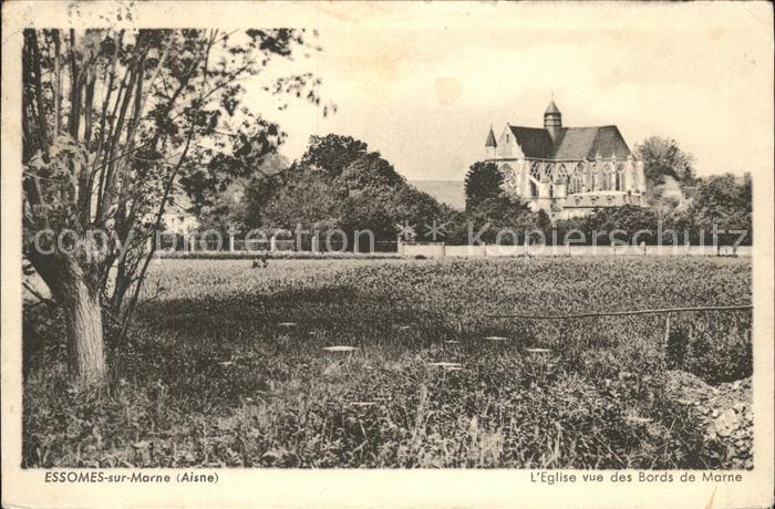 Essomes-sur-Marne Eglise vue des Bords de Marne