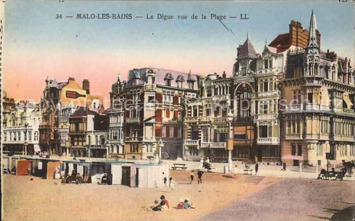 Malo-les-Bains La Digue vue de la Plage