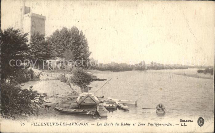 Villeneuve-les-Avignon Les bords du Rhone et Tour Philippe le