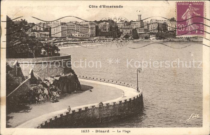 Dinard 35 La Plage Stempel auf AK