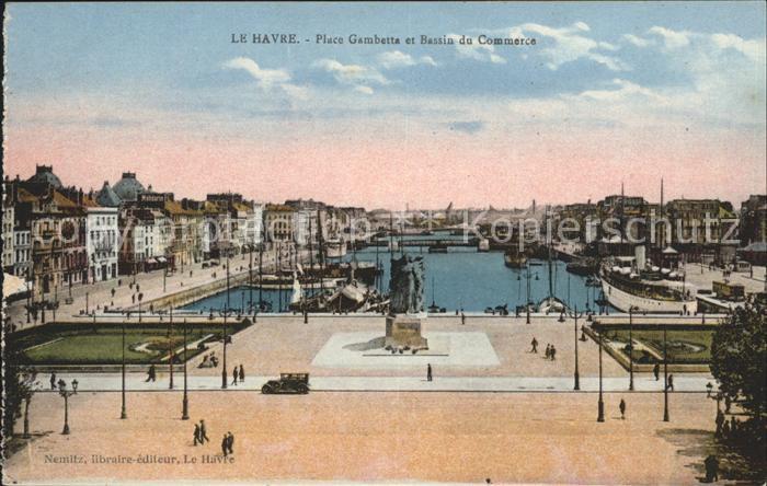 Le Havre Place Gambetta et Bassin du Commerce