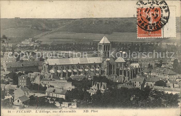 Fecamp Abbaye vue d_ensemble Stempel auf AK