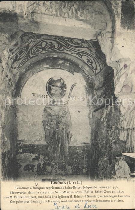 Loches Indre et Loire Peinture a fresque Saint Brice Eglise S