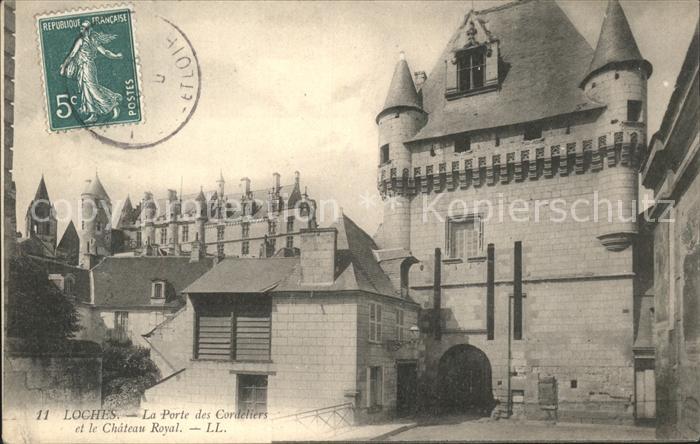 Loches Indre et Loire Chateau Royal et la Porte des Cordelier