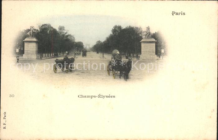 Paris Les Champs Elysees Pferdekutsche