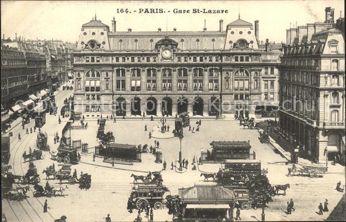 Paris Gare Saint Lazare Pferdekutschen