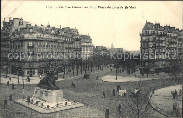 Paris Panorama de la Place du Lion de Belfort