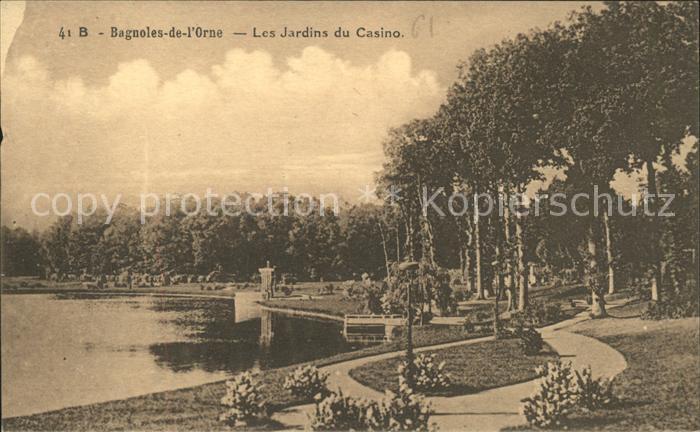 Bagnoles-de-l Orne Les jardins du Casino Etang Promenade