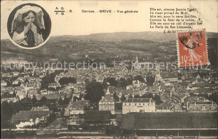Brive Correze Vue generale Stempel auf AK