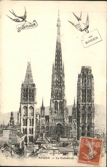 Rouen La Cathedrale Briefschwalben Stempel au
