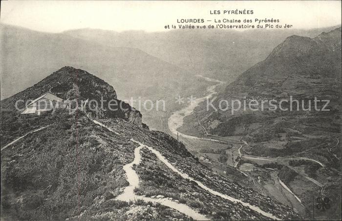 Lourdes Hautes Pyrenees Chaine des Pyrenees et la Vallee vue de