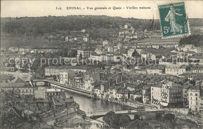 Epinal Vosges Vue generale et Quais vieilles maisons