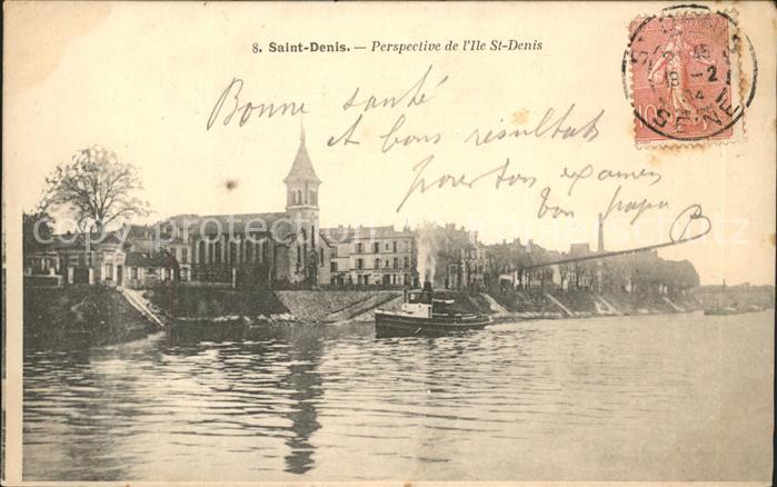 Saint-Denis Seine Perspective de l'Ile Saint Denis Stempe