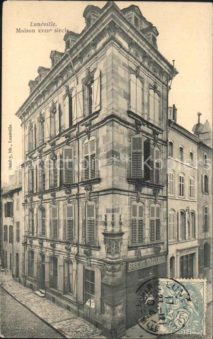 Luneville Maison XVIIIe siecle Stempel auf AK