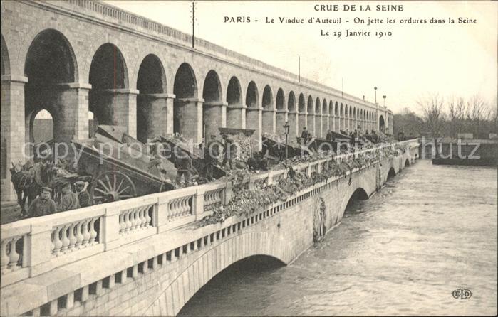 Paris Crue de la Seine 1910 Viaduc d_Auteuil