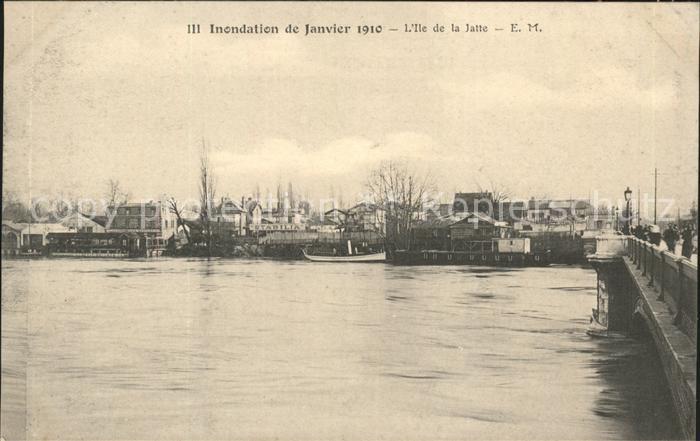 Paris Inondations 1910 Ile de la Jatte Pont