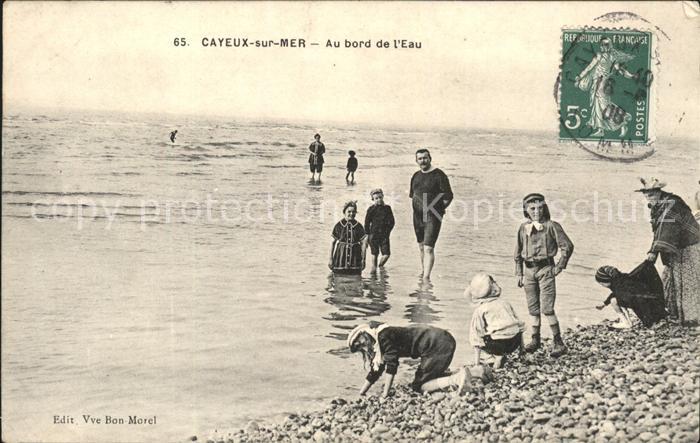 Cayeux-sur-Mer Au bord de l'Eau Plage Stempel auf AK