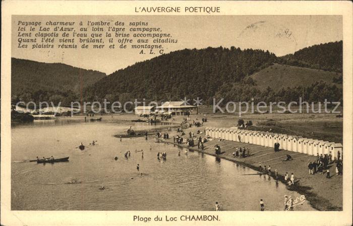 Chambon-sur-Lac Plage du Lac Serie l'Auvergne Poetique