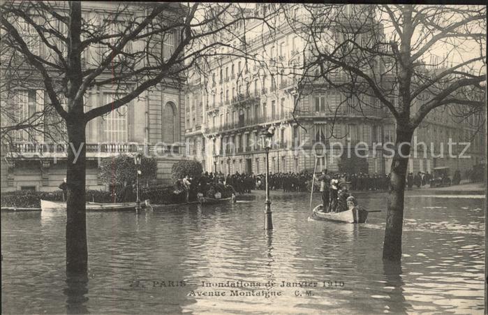 Paris Inondations 1910 Avenue Montaigne