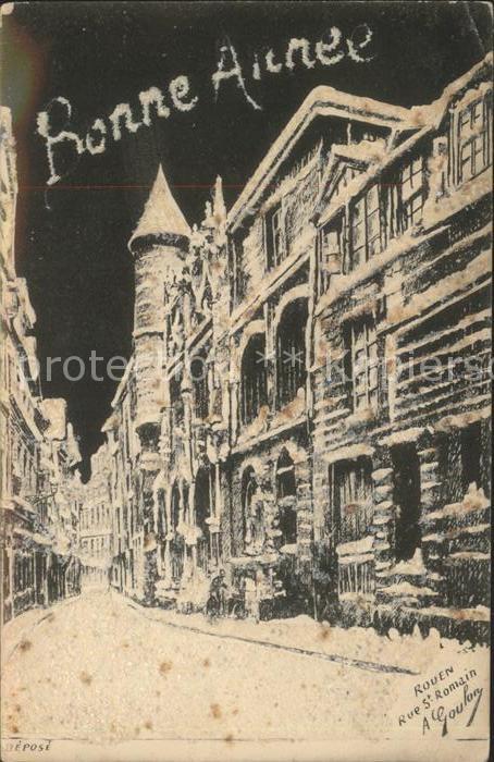 Rouen Rue Saint Romain Bonne Annee Neujahrska