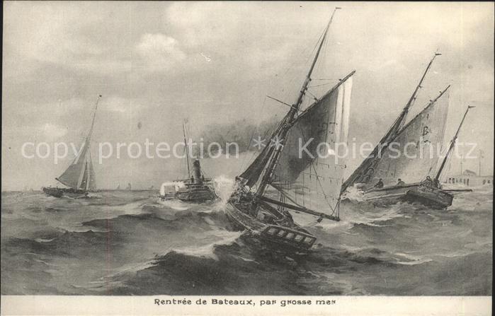 Segelboote Rentree de Bateaux par grosse mer