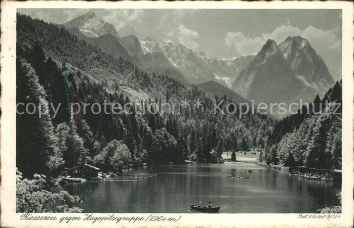 Foto Huber H. Nr. 134 Riessersee Zugspitzgruppe