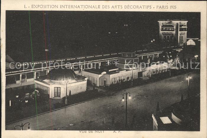 Exposition Arts Decoratifs Paris 1925 Vue de nuit
