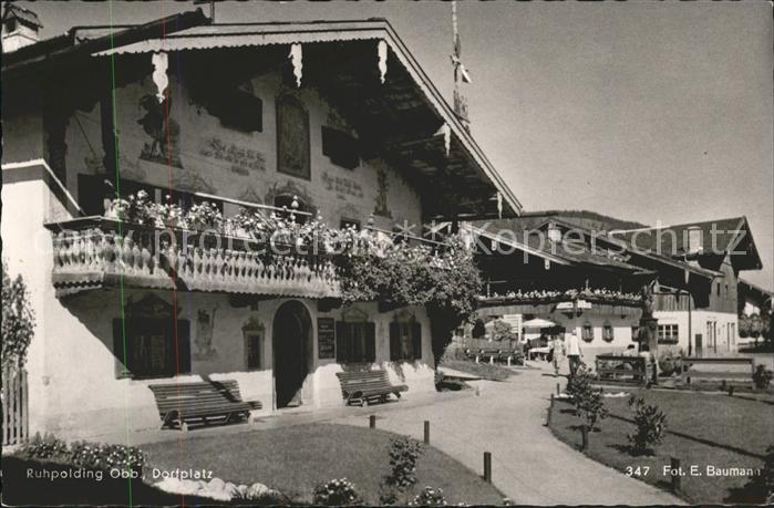 Foto Baumann E. Nr. 347 Ruhpolding Obb. Dorfplatz