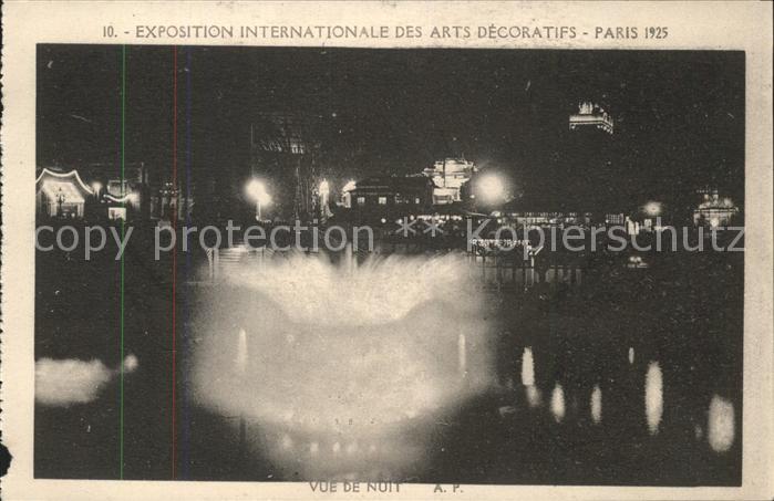 Exposition Arts Decoratifs Paris 1925 Vue de Nuit