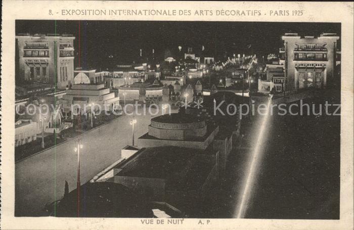 Exposition Arts Decoratifs Paris 1925 Vue de nuit