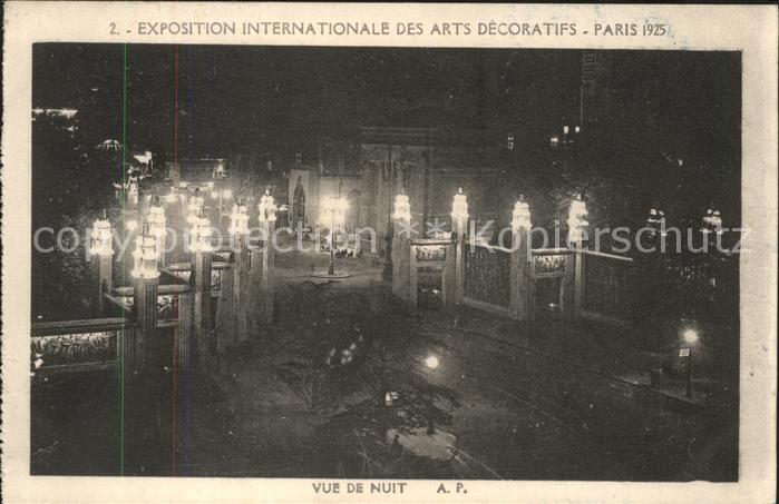 Exposition Arts Decoratifs Paris 1925 Vue de nuit
