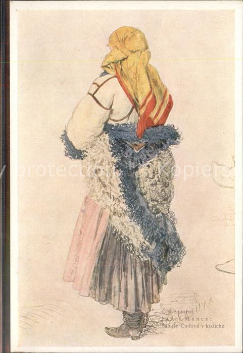 Kuenstlerkarte Josef Manes Babuse Cudova v kozichu Nr.